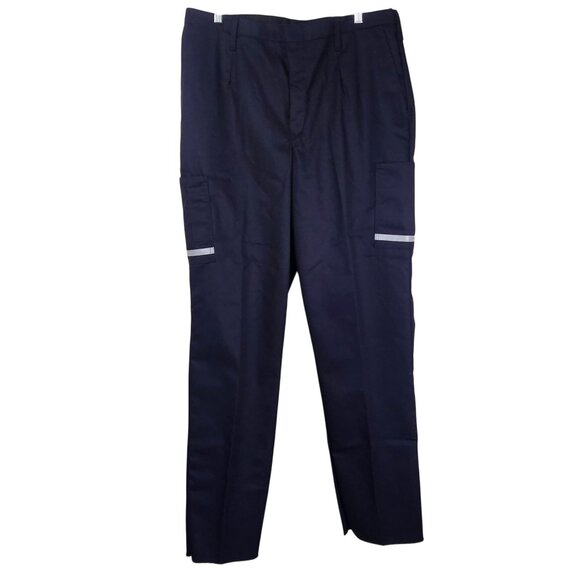FedEx VF Imagewear Navy Cargo Work Pants Sz 16 Reflective Pocket Delivery Safety - Picture 1 of 12